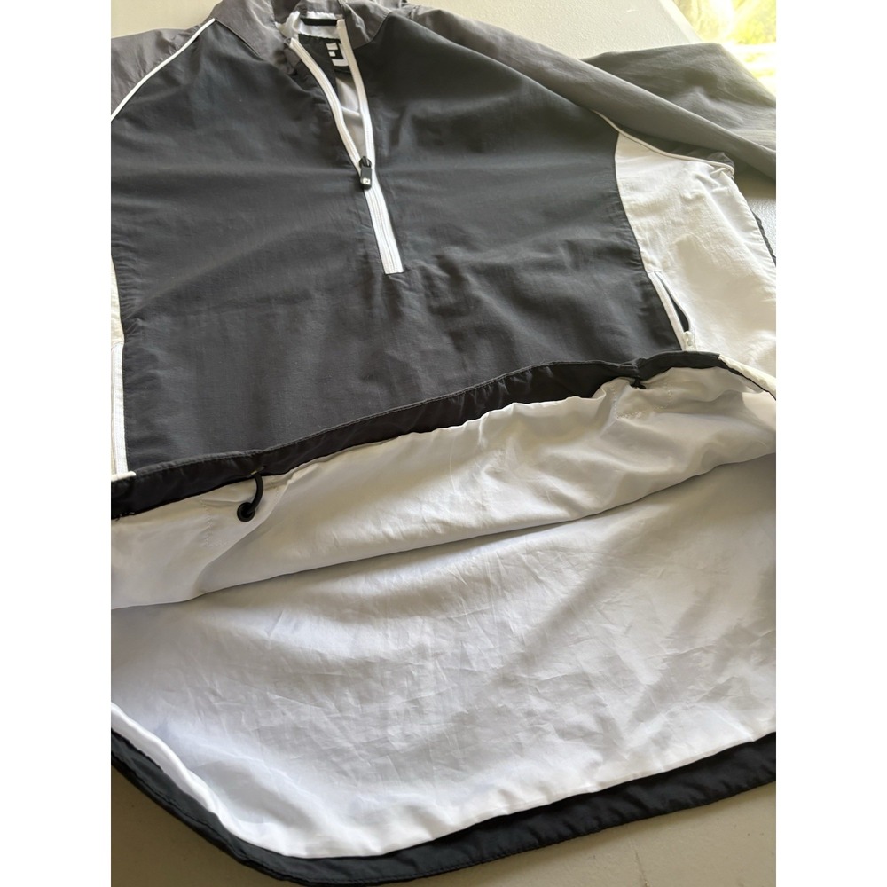 Footjoy FJ Golf Half Zip Windbreaker Jacket Mens Size MEDIUM Black Gray Athletic - Picture 10 of 12